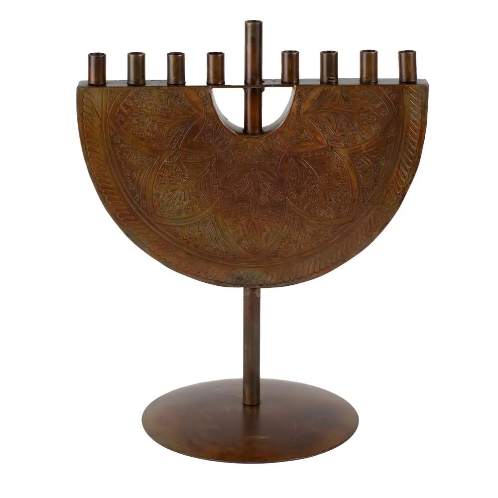 Menorah: Engraved Iron