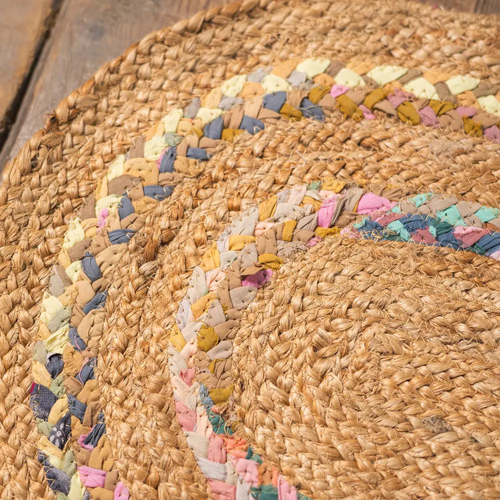 Rugs: Jute & Pastel Small Oval Rug