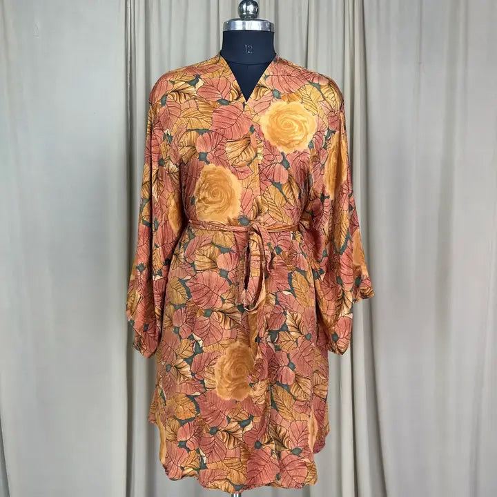 Robes: Up-Cycled Silk Short Kimono