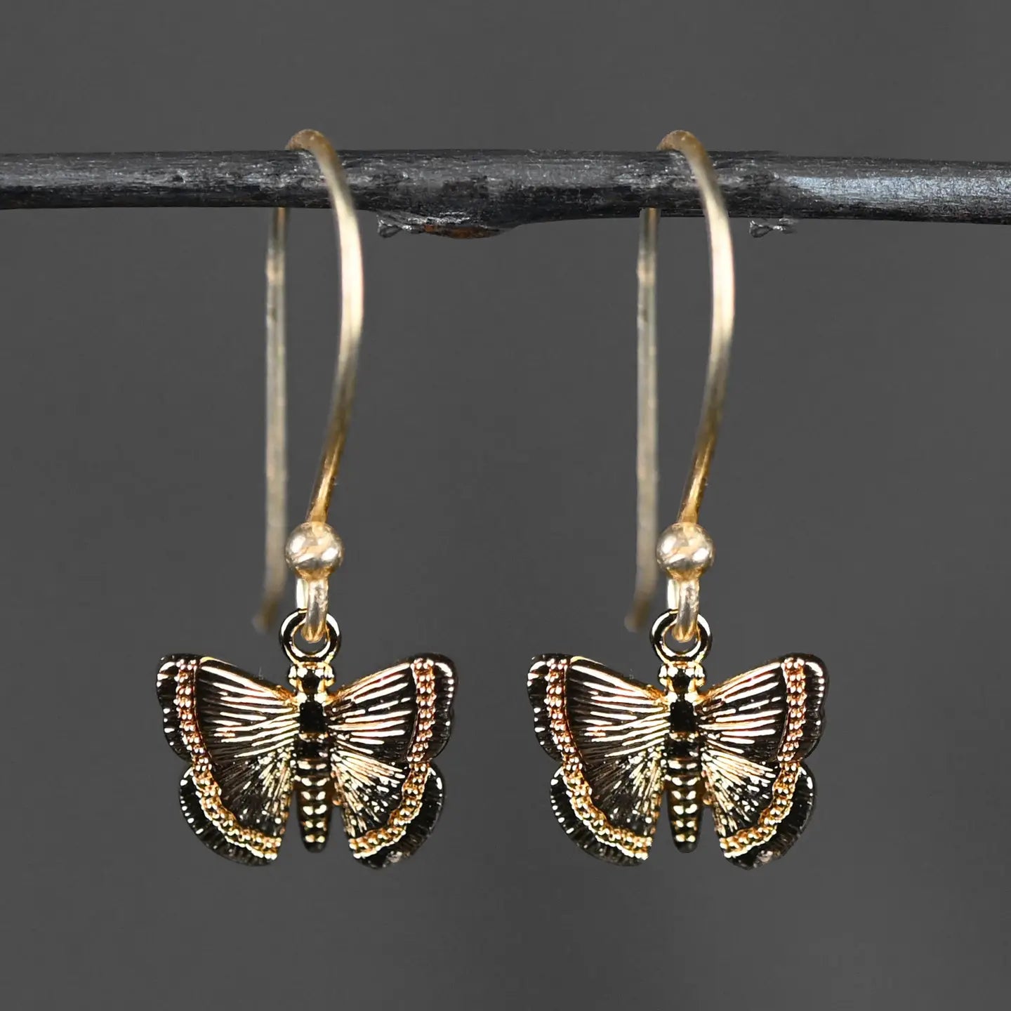 Earrings: Golden Butterfly Drop Earrings