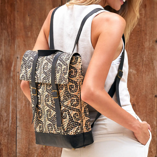 Backpack: Rattan Tribal Weave Backpack