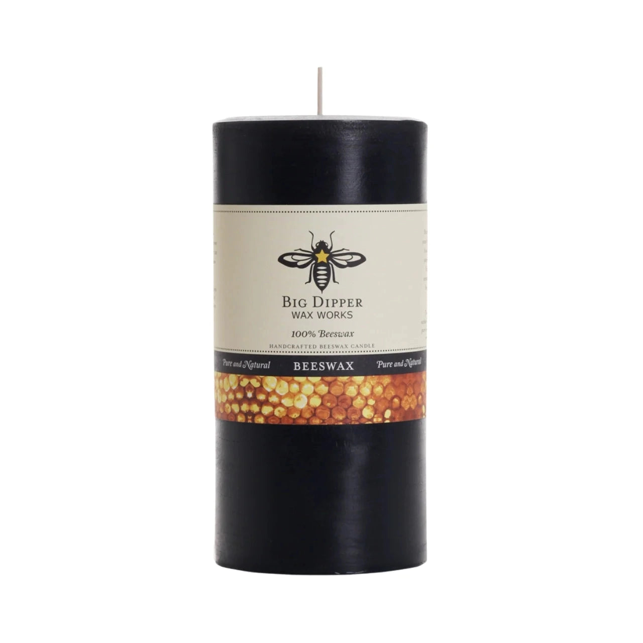 Candles: Beeswax Pillars (Black - No Scent)