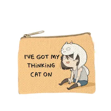 Coin Purse: Thinking Cat