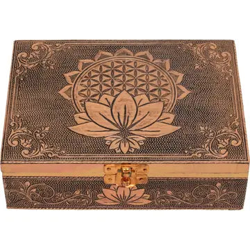 Box: Bronze Metal Lined Flower of Life