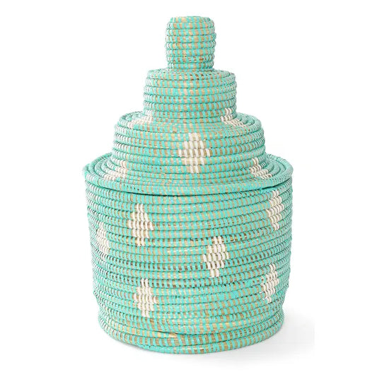 Basket: Upcycled Plastic and Cattail Tower