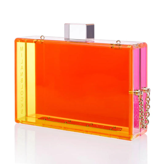 Bag: Trendy Neon Two Tone Transparent Acrylic