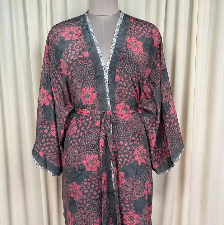 Robes: Up-Cycled Silk Short Kimono