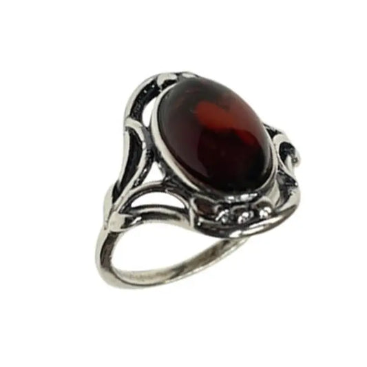Rings: Cherry Amber Sterling with Swirls