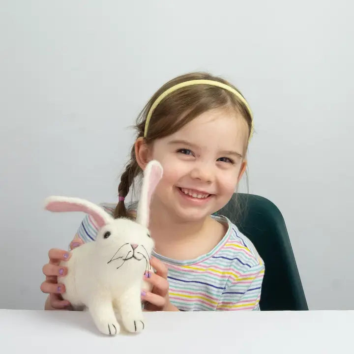 Doll: Wool Rabbit (Brown/White & Small/Large)