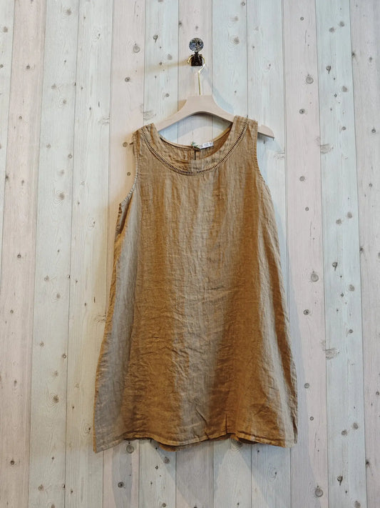 Dress: Sleeveless 100% Linen Dress (Two Colors)