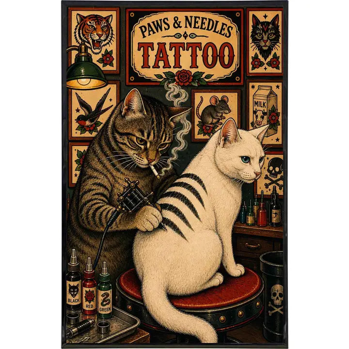 Art Print: Paws and Needles Tattoo