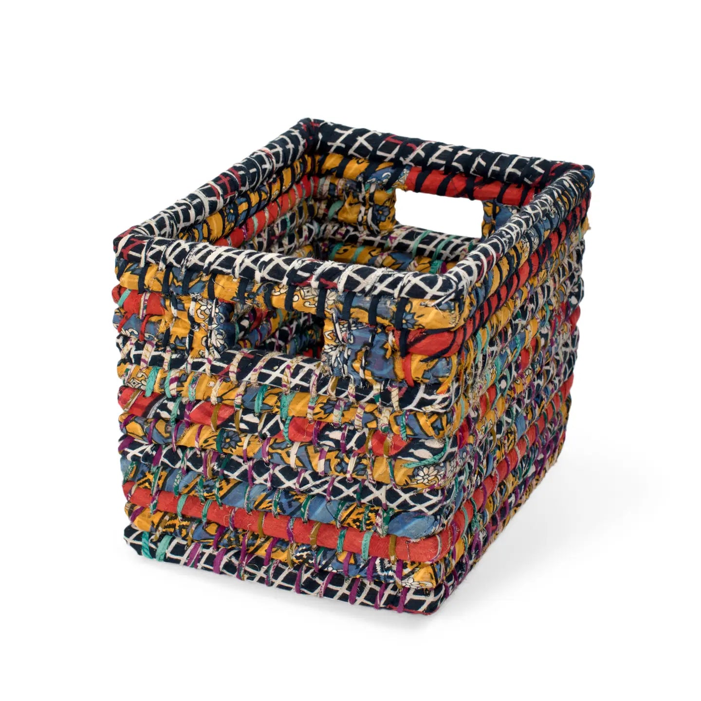 Basket: Recycled Sari Storage Box Medium