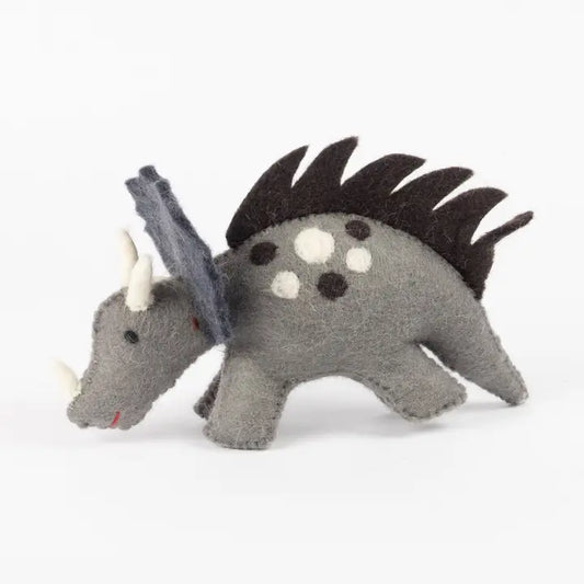 Doll: Felted Dinosaur Triceratops