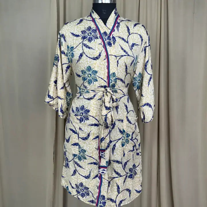 Robes: Up-Cycled Silk Short Kimono