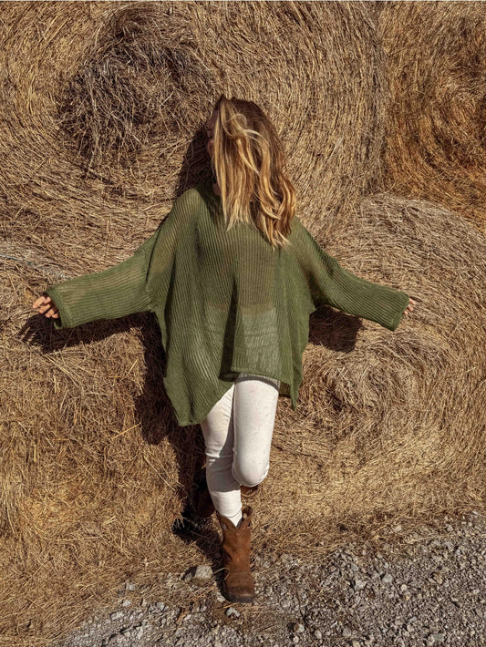 Sweater: Oversized Open Knit Mesh (Two Colors)