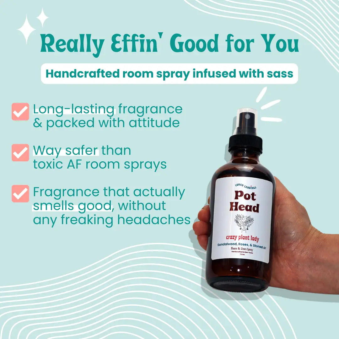 Room and Linen Sprays: Sandalwood/Rose "Pot Head"