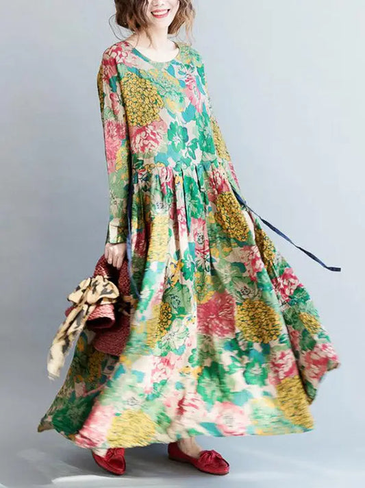 Dress: Long Floral with Tie