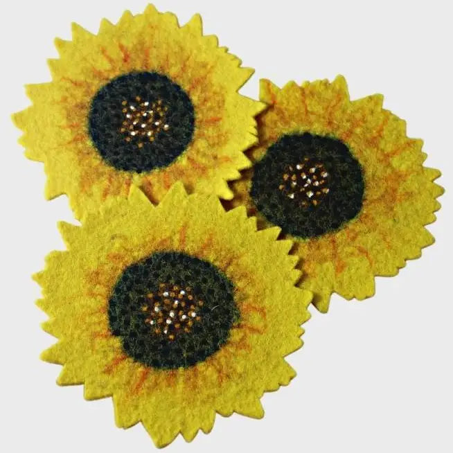 Trivet: Felt Flower (Hibiscus/Spiral Sun or Sunflower)