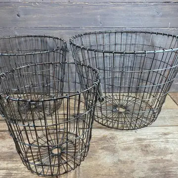 Basket: Farmhouse Metal Laundry (Three Sizes)