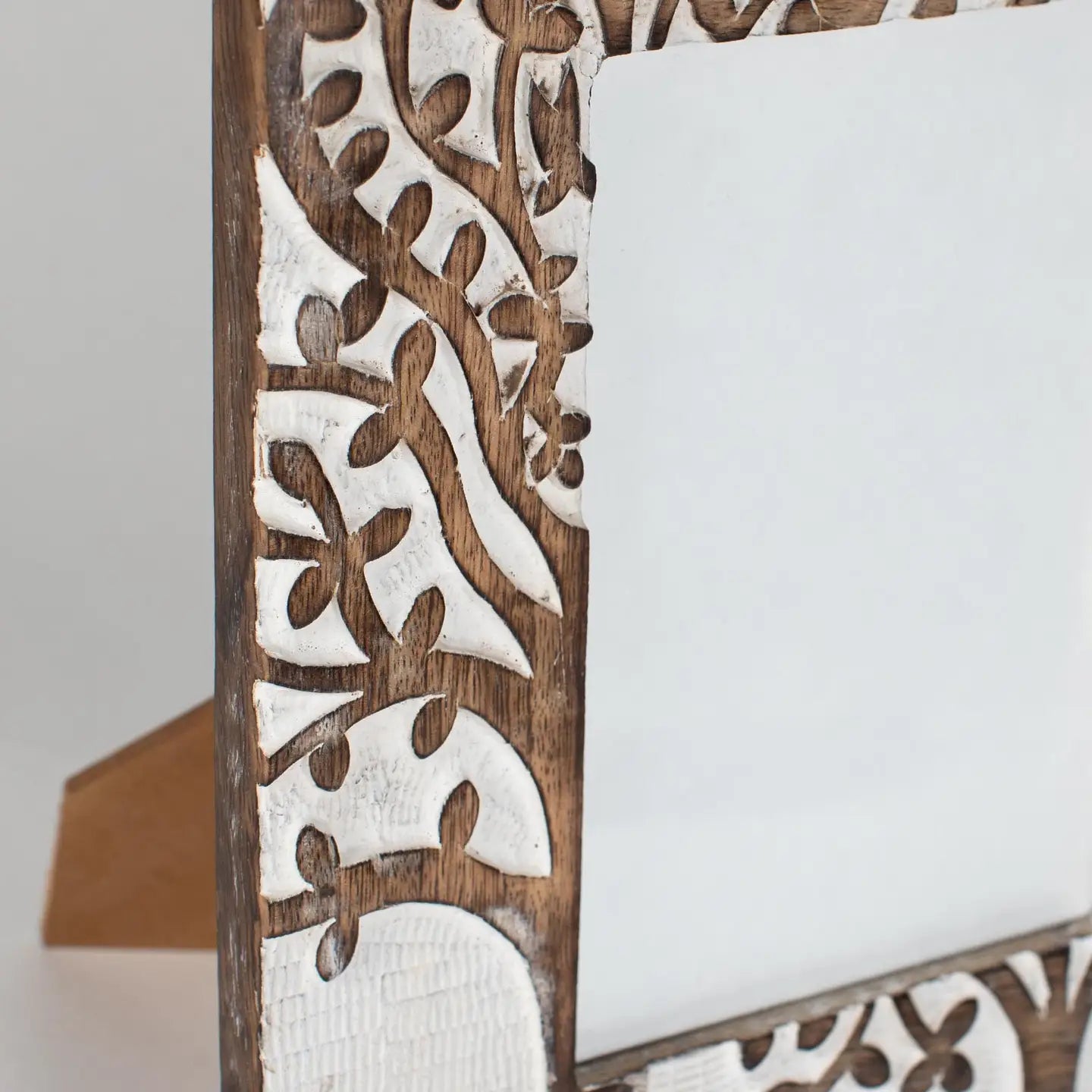 Picture Frame: Mango Wood with Carved Trees