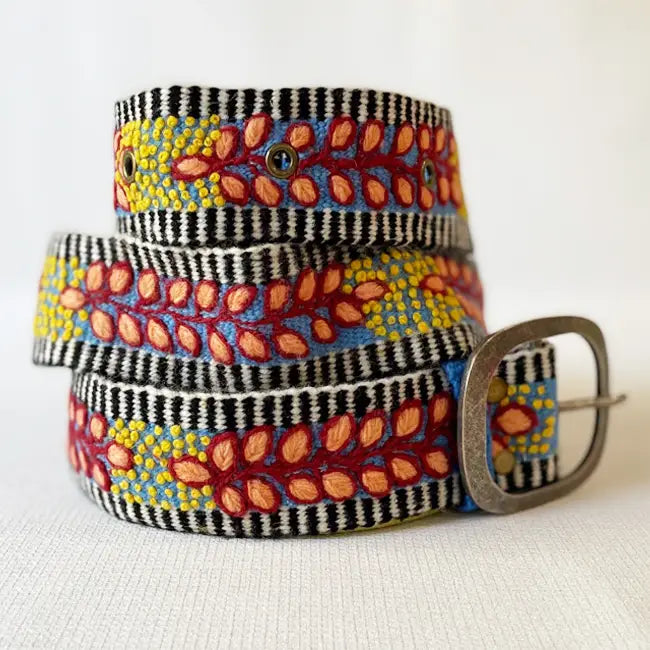 Embroidered Wool Belt