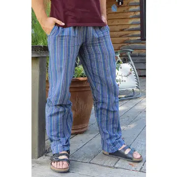 Pants: Unisex Striped Cotton (Various Colors)
