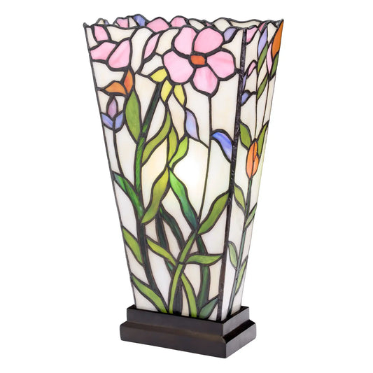 Lamp: Multi-Colored Stained Glass Floral