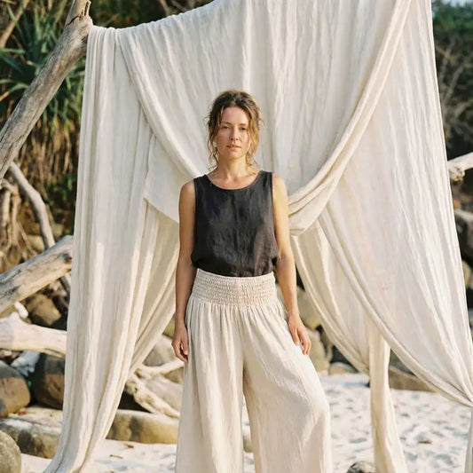 Pants: Tribal Block Print Wide Leg Pants
