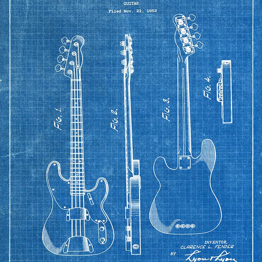 Art Print: Fender Guitar 1953 Patent