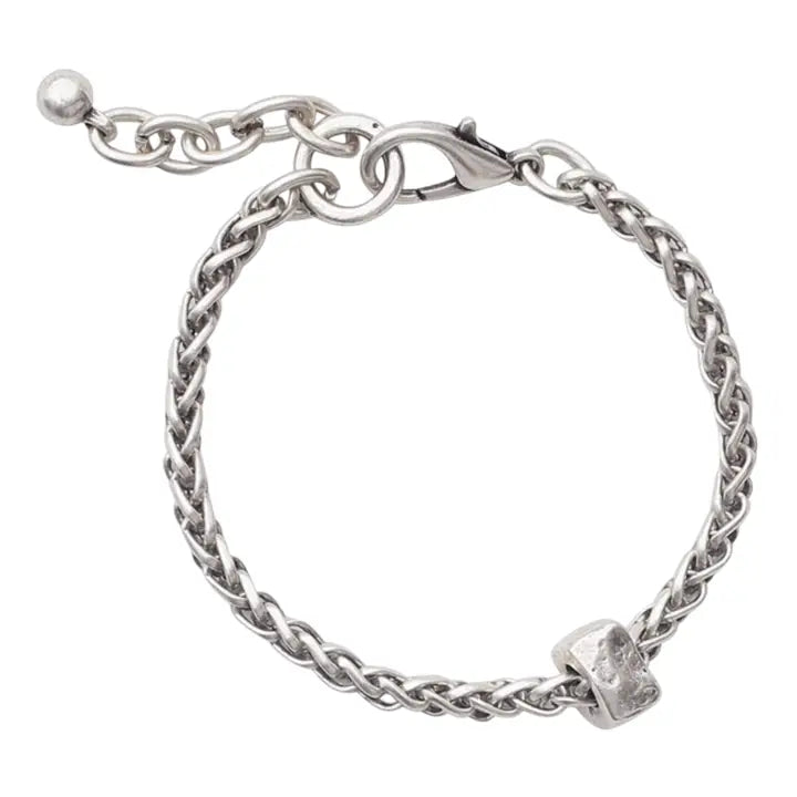 Bracelet: Pewter Chain with Bead