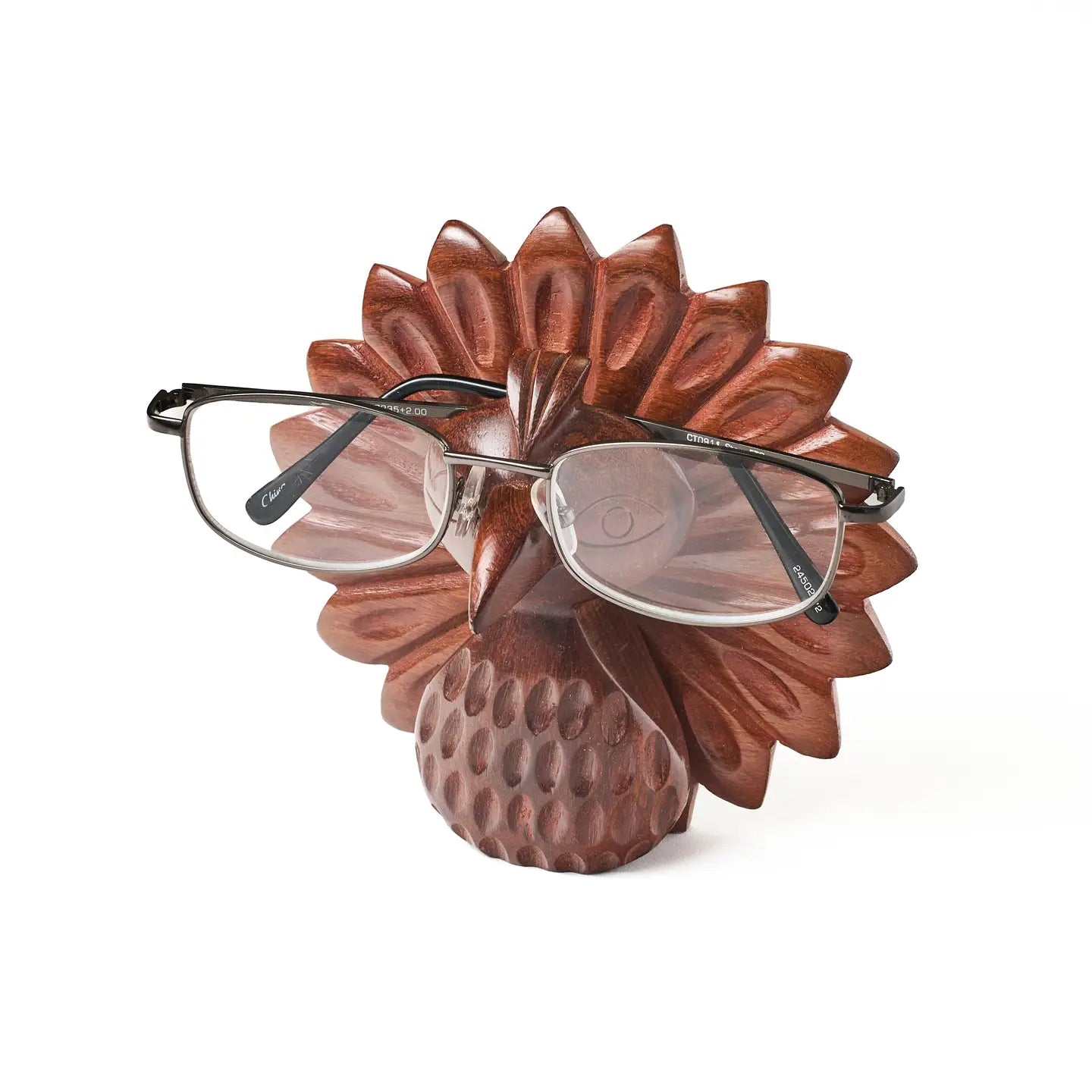 Glasses Holder: Rosewood Peacock