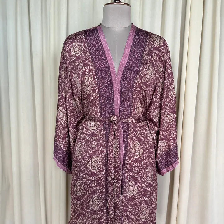 Robes: Up-Cycled Silk Short Kimono
