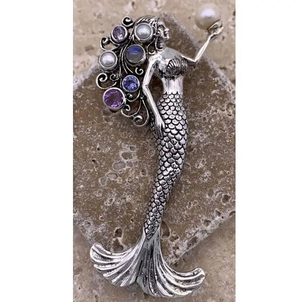 Pendant: Sterling Silver Mermaid "Queen of Tides"