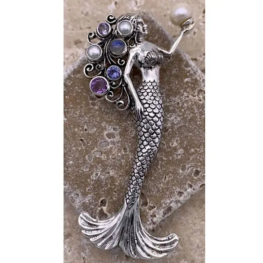 Pendant: Sterling Silver Mermaid "Queen of Tides"