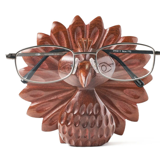 Glasses Holder: Rosewood Peacock