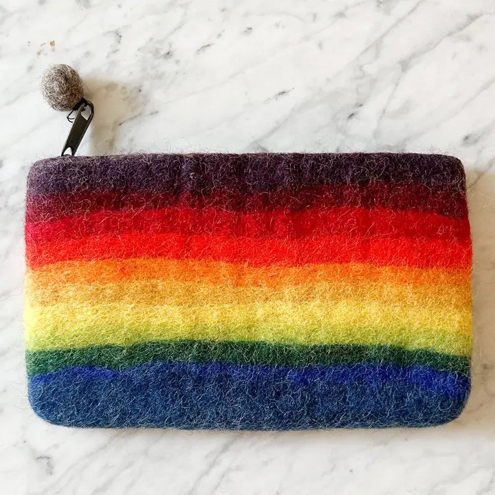 Pouch: Felted Rainbow