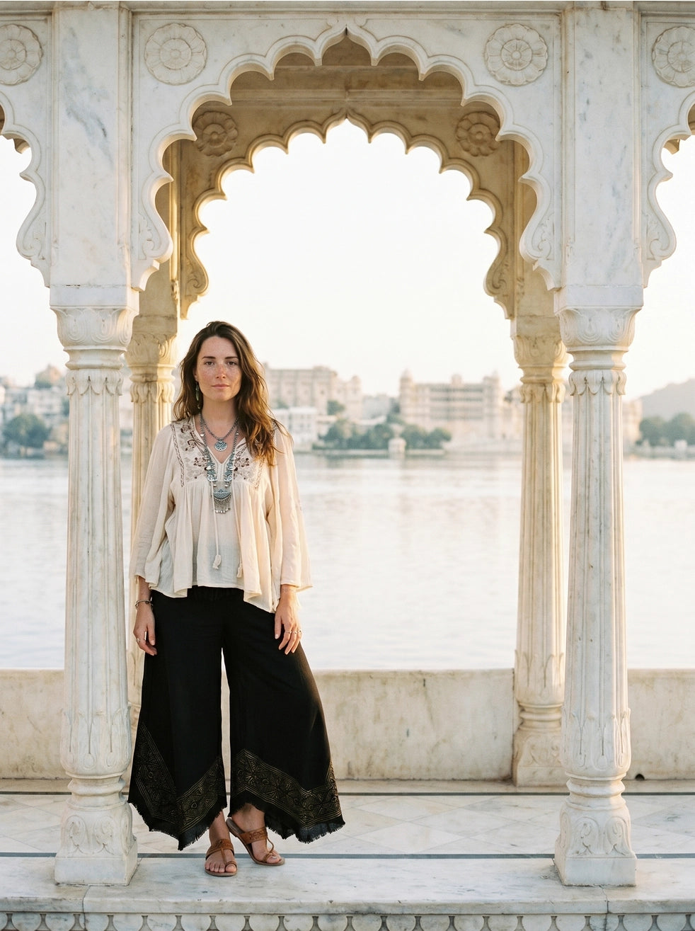 Pants: Hand-Block Printed Flares