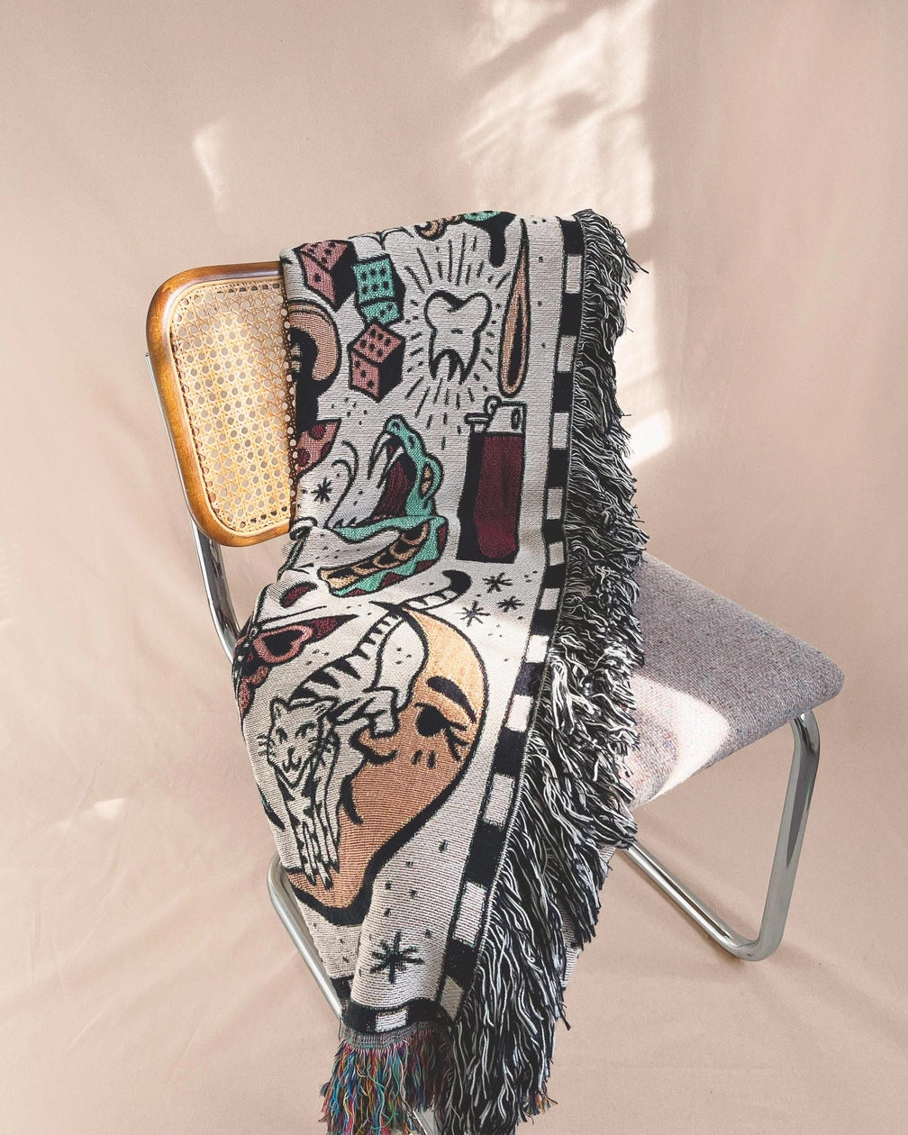 Blanket: Woven Jacquard Tapestry - Tattoos