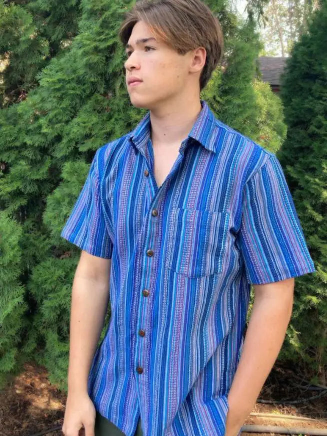 Button-Up Shirt: Textured Nepali (Short Sleeve)