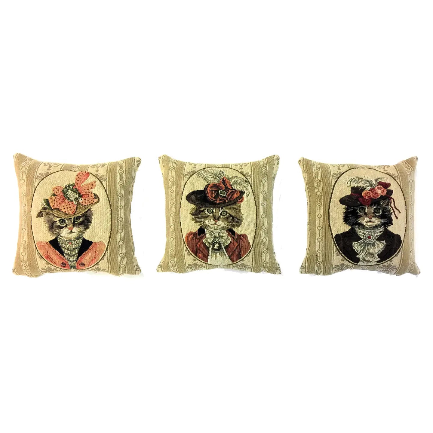 Pillow: Small Victorian Cats (Three Designs)