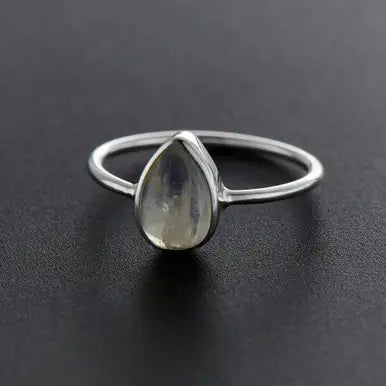 Rings: Rainbow Moonstone Teardrop