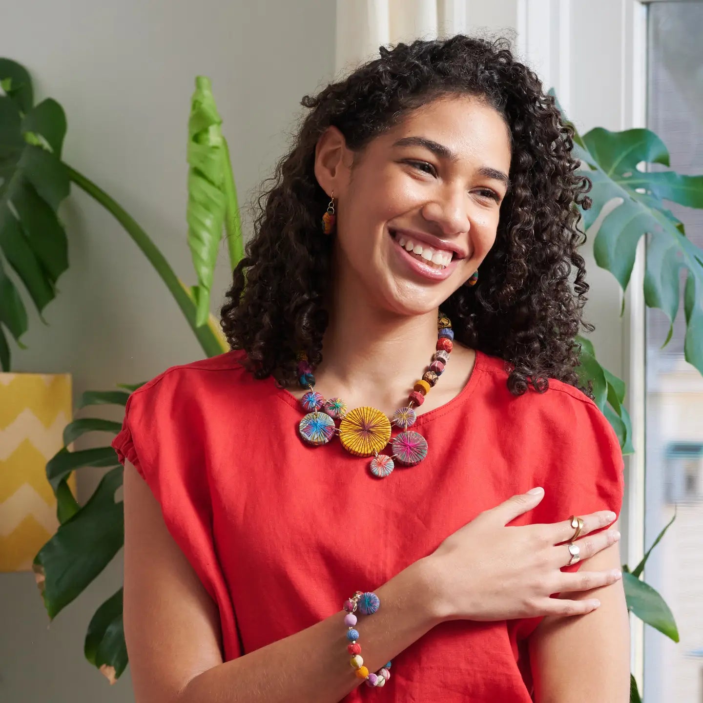 Necklace: Kantha Threadburst Mosaic