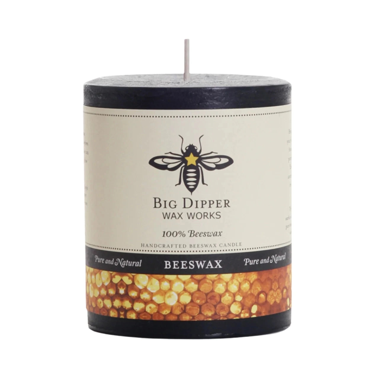 Candles: Beeswax Pillars (Black - No Scent)