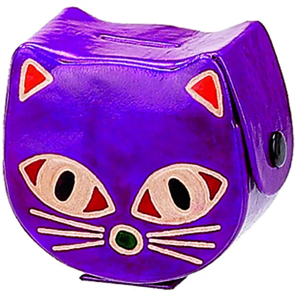 Bank: Leather Cat Head (Green)