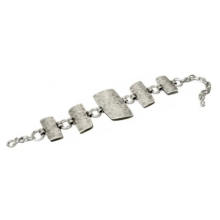 Bracelet: Pewter Hammered Boho