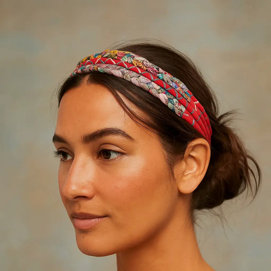 Headband: Upcycled Sari Three Strand
