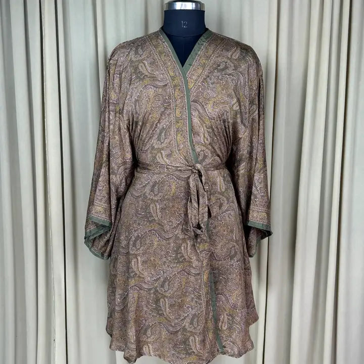 Robes: Up-Cycled Silk Short Kimono