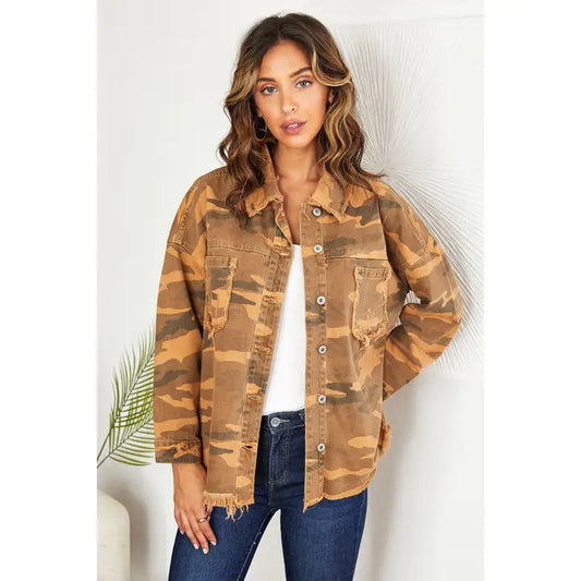 Jacket: Raw Edge Denim Camo