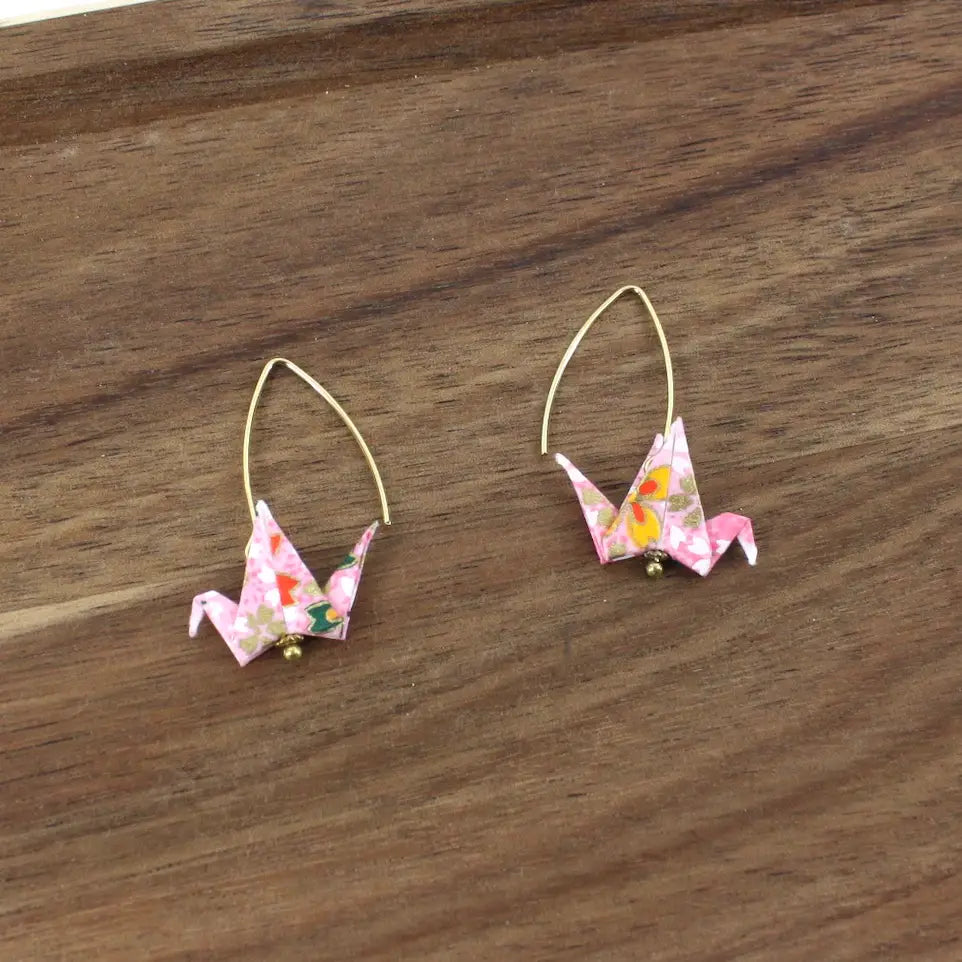 Earrings: Origami Bird