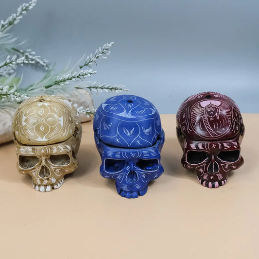 Box: Handmade Resin Skull Storage Box (Various Colors)